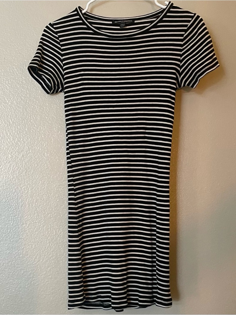 Brandy Melville Black & White Striped Mini Dress